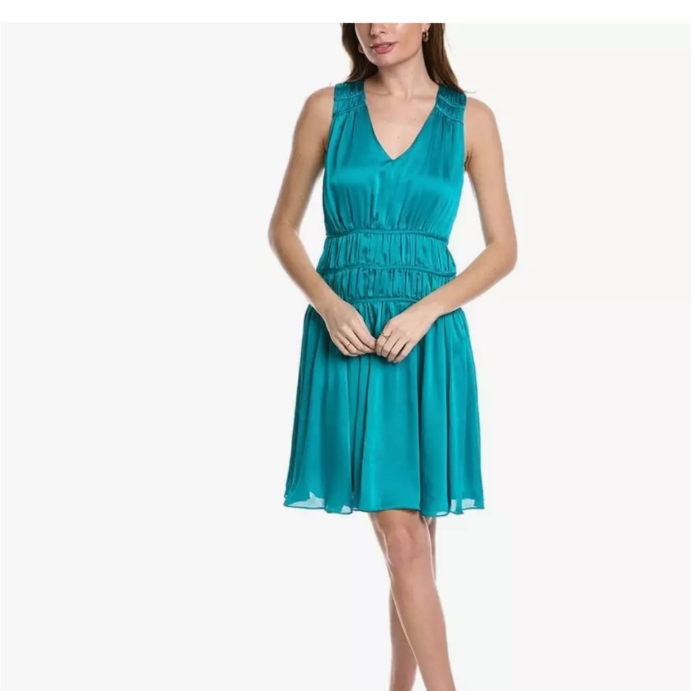 Trina Turk Ruched Islander Shirred A-Line Dress Size 12